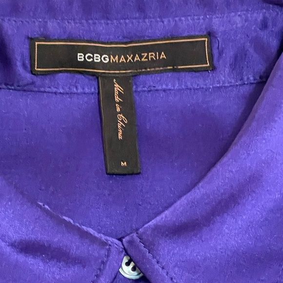BCBGMAXAZRIA SILK PURPLE BUTTON BLOUSE CAP SLEEVE SIZE M 💜💜💜 EUC - Picture 7 of 13
